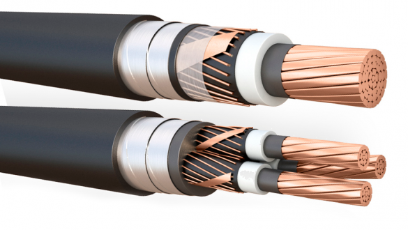 Экранированные силовые кабели с алюминиевой броней для стационарной прокладки