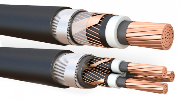 Экранированные силовые кабели с резиновой изоляцией и бронированные алюминиевой проволокой для передачи электроэнергии по ГОСТ